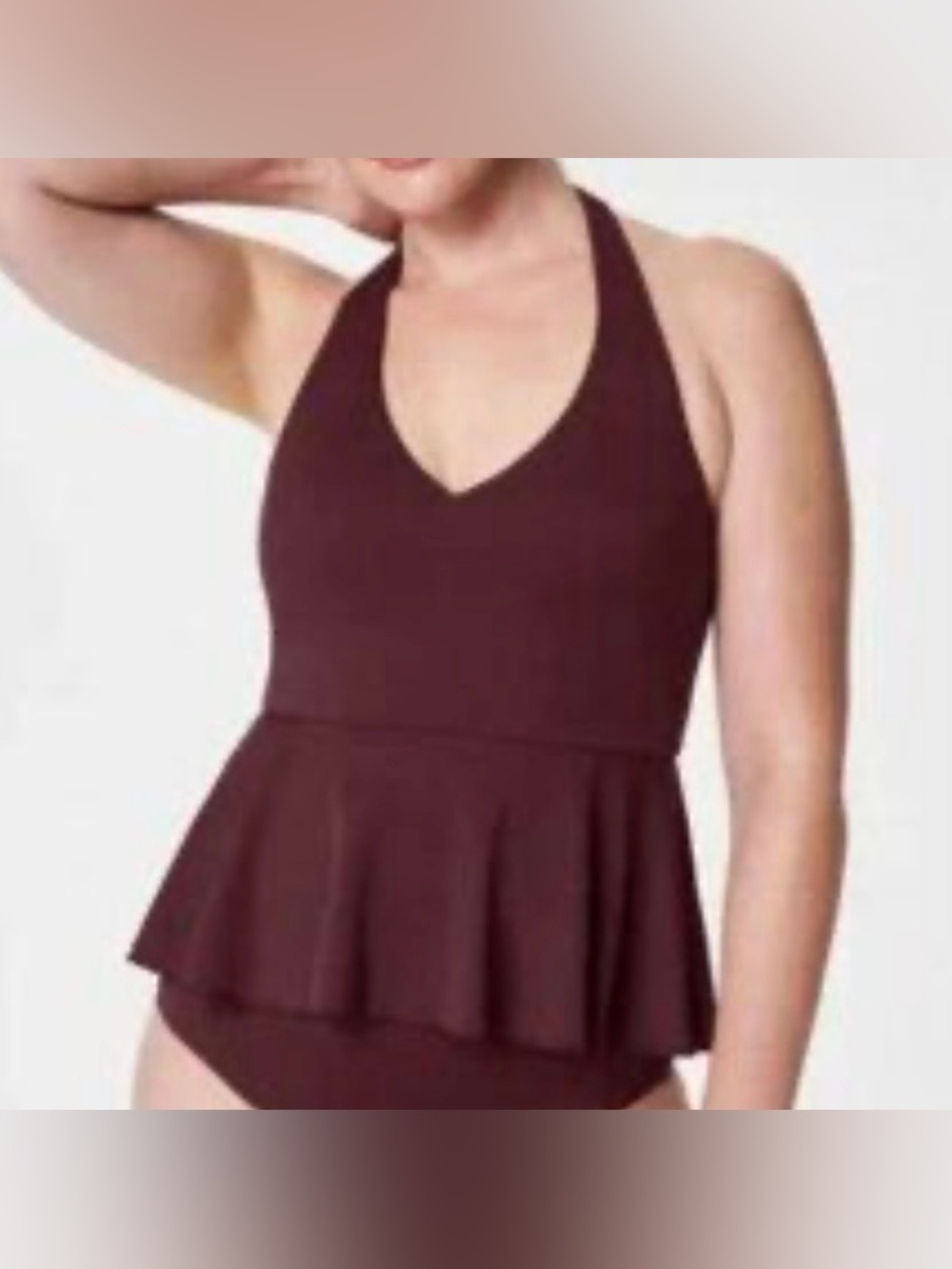 NWT SPANX Pique Full Bust Halter Tankini Top Size XL